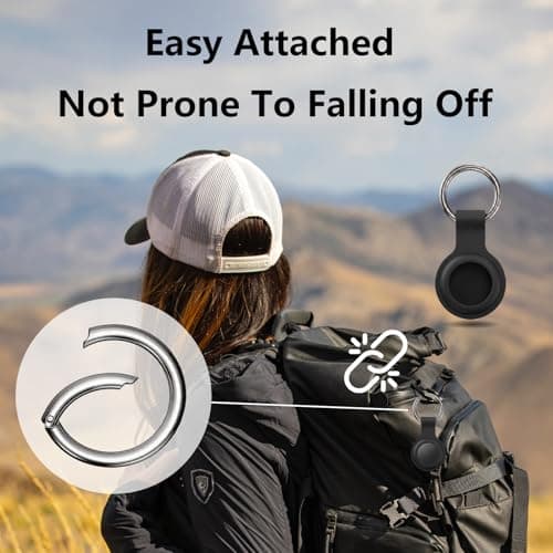 Magnetic Holder Case for Airtag,Silicone Case Keychain Key Ring 2pcs,Strong Magnetic Installation for GPS Tracker Protection Shell Applicable to Cars/Bicycles/Motorcycles/Luggage Boxes/Pets — view 3