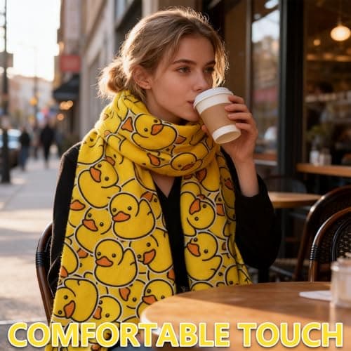 JYJLLM 3PCS Yellow Duck Blanket Set, Soft Flannel Throw 72x102cm with 2 Silicone 3D Duck Keychains for Adult Couch Bed Travel Gift — view 2