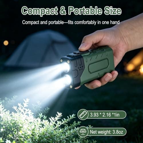 BORUIT USB C Rechargeable & Hand Crank Flashlight, 3 Modes, Digital Display — view 5