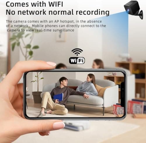 SHENMEILA 1080P HD Wireless WiFi Camera, Security Camera, Mini Security Camera with Night Vision, HD Portable WIFI Camera, Intelligent Motion Detection, App Controlled, Indoor Camera — view 3