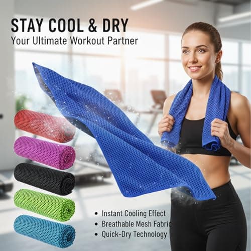 XIMU-SHANGDIAN 8 Pack Cooling Towels for Neck – Instant Cool Down Towel with UV Protection, Soft & Breathable, Perfect for Golf, Sport, Running, Gym, Camping, Fitness, Workout & Outdoor Activities — view 3