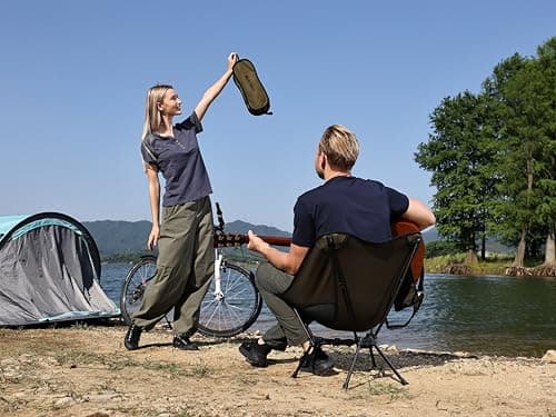 MARCHWAY Lightweight Folding Camping Chair with Spring Lock, Stable Compact Portable for Outdoor Camp, Travel, Beach, Picnic, Festival, Hiking, Backpacking (Green) — view 2