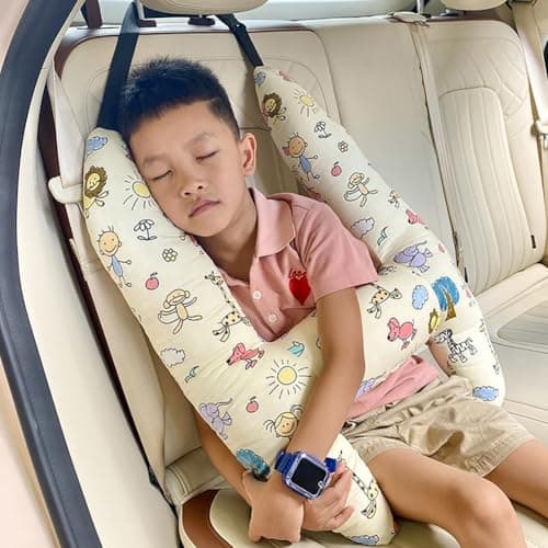 Kids Adults Car Travel Pillow Car Seat Head Support Neck Pillow Soft Head Body Car Seat Belt Pillow Cushion Safety Strap Cover Headrest Aircraft Car Travel Sleeping Pillow For Car Seat Airplane Train — view 2