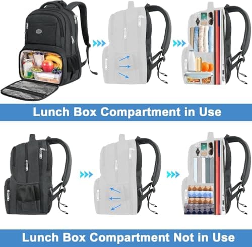 MATEIN 18 Inch Laptop Backpack with Lunch Compartment,Large Travel Rucksack — view 3