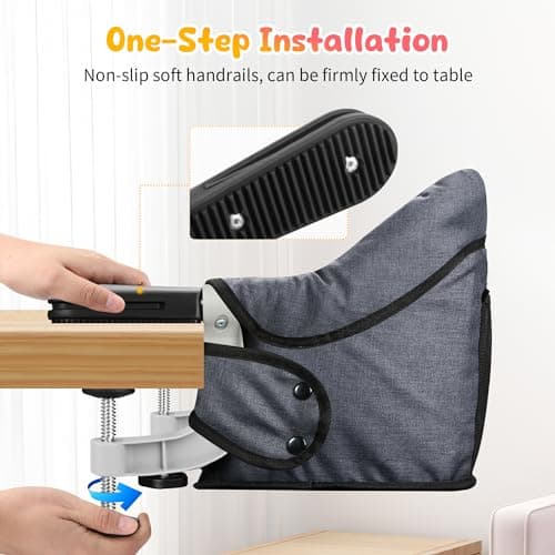 Toogel Hook-On High Chair, Foldable Portable Seat for 6-36 Months, Grey — view 3