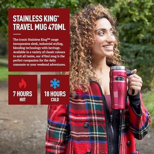 Thermos Stainless King Cranberry Red Travel Mug (470ml) 7h Hot | 18h Cold — view 3