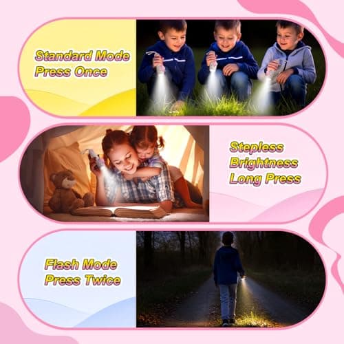 HOTUT Kid's Rechargeable LED Unicorn Flashlight, LED Kid Flashlight for Boys and Girls, Cute Unicorn Dimmable Silicone Flash Light for Camping, Outdoor Exploration, Dog Walking, Birthday Gift — view 6
