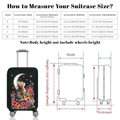 SICANAUO Luggage Covers, Elastic Travel Suitcase Protector, Personalised Suitcase Cover, Anti-Scratch Luggage Storage Covers, Travel Trolley Case Protector (Style 11, L (26-28 inch suitcase)) — view 2