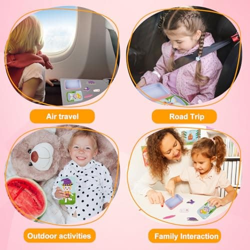 ASTARON Magnetic Puzzle for Toddlers, 26 pcs Puzzles Portable Travel Toys for Kids, Plane Car Activities Educational Learning Toy Birthday Gifts for Girls — view 6