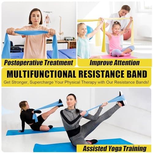 Resistance Exercise Band Kit - 4 Pack Resistance Bands for Women or Men,Physiotherapy Recovery Fitness Band for Mobility Strength & Rehab Premium Quality — view 6