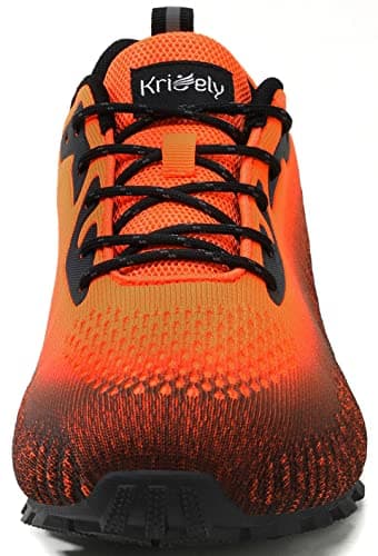 Kricely Trail Running Shoes Mens Breathable Lightweight Trainers Non-Slip Low Rise Walking Shoes（Orange 10） — view 3