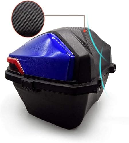 Motorcycle Trunk Travel Luggage Storage Box, Universal Hard Tail Bike Top Box.Motorcycle Trunk.Extra Large, Thick, Double Buckle, Drop Resistance, Wear Resistance, Waterproof, Black, Red, White, Silve — view 6
