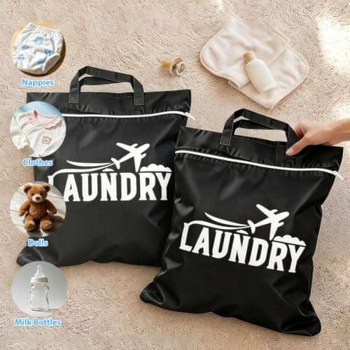 Aomig 2 Pack Laundry Bag Waterproof Dirty Clothes Bags with Handle(Gray) — view 2