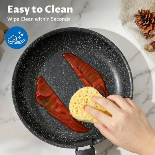 BEZIA Induction Hob Pan Set, Non Stick Saucepan Set with Detachable Handles — view 5