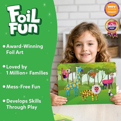 Skillmatics Foil Fun Animals, Foil Art & Craft Kit, Gift for Boys & Girls — view 2
