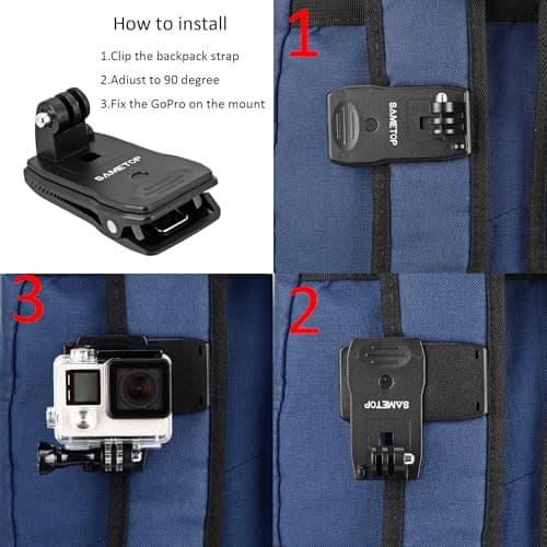 Sametop Backpack Strap Hat Clip Mount Compatible with GoPro — view 5