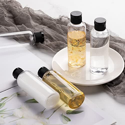 Toureal 100ml Travel Bottles for Toiletries - Empty Small Plastic Shampoo Bottles for Liquid - Refillable Containers for Travelling - Mini Size Dispenser with Flip Cap Conditioner Airport Clear 5 pcs — view 3