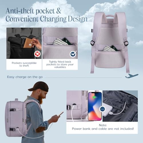 Xkdoai for Ryanair Cabin Bags 40x30x20,Backpack with TSA Approved Clear Bag — view 5