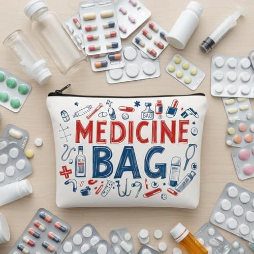 Portable Travel Medicine Bag - 22 x 18cm Large Medication Organizer Pouch - Water-Resistant Zipper Bag for Pills, Nursing Supplies & First Aid Essentials - Daily Medical Storage Pouch for Home & Trave — view 5