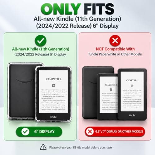 Clear Case for 6" Amazon Kindle Basic 11th Generation 2024/2022 – Slim Lightweight Soft Transparent TPU Kindle Cover with Reinforced Edge Corners for Amazon Kindle Basic 11th Gen — view 2