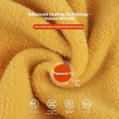 Todikaper Comfortable Fleece Balaclava Set for Outdoor Activities - Warm Windproof for Running Climbing Winter Travel(Turmeric Yellow) — view 3