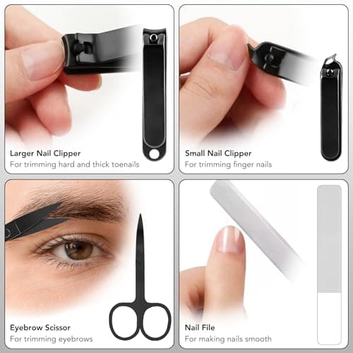 Tweezers Set and Nail Clippers 8Pcs Precision No Gaps Eyebrow Tweezer Kit — view 6