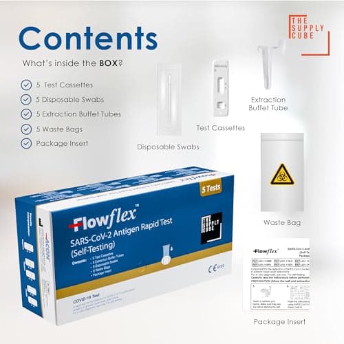 10 Pack Flowflex COVID-19 Rapid Test Kit - Easy to Use Self Testing Antigen Covid Test Kit - One Step Test for Sars-CoV-2 - Quick at Home Testing - Covid Lateral Flow (Not for Travel) — view 2