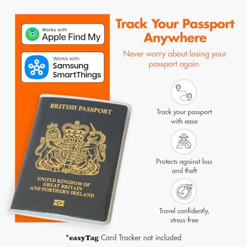 easyTag Passport Tracker Cover | Transparent Passport Cover — view 3