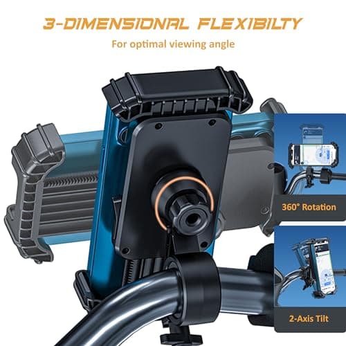 Byking Bike Phone Holder, For 4.7"-6.8" Smartphones Bicycle Phone Holder, Universal 360 Mountain Bike Phone Mount For Bicycle Handlebar, Phone bike Mount. — view 6