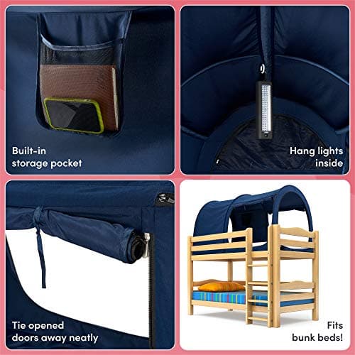 Snuggy Pod Bed Canopy - Navy (Single), Lightweight & Breathable — view 5