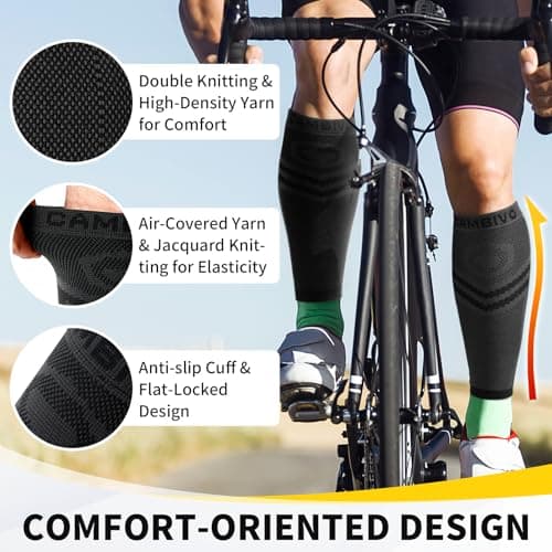 CAMBIVO Calf Compression Sleeves for Men and Women, 1 Pair — view 3