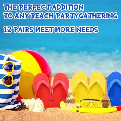 Halfchet 12 Pack Kids Flip Flops Bulk for Boy Girls Summer Beach Pool Party — view 5