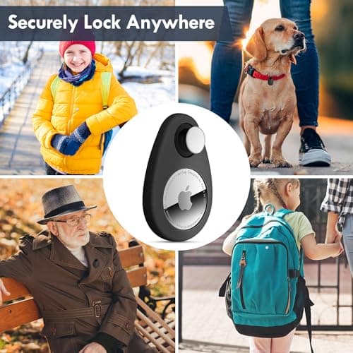 Lulaven for Airtag Holder for Kids Hidden 2 Pack GPS Tracker Case, Anti-Removal for Airtag Silicone Case with Pins, Suitable for Children, Elderly, Pets, Backpack, Luggage (Blue/Black) — view 3