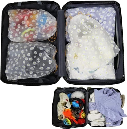 GAOHAN 12 Pcs Shoe Bags Daisy Print Travel Storage Bag Drawstring Shoe Bag — view 6