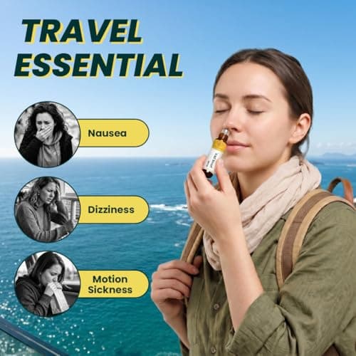 Herb Tantra Travel Ease Roll On | Non Drowsy Formula | Combat Nausea, Motion Sickness,Morning Sickness,Vertigo, Dizziness | Spearmint, Ginger & Grapefruit Essential Oil — view 2