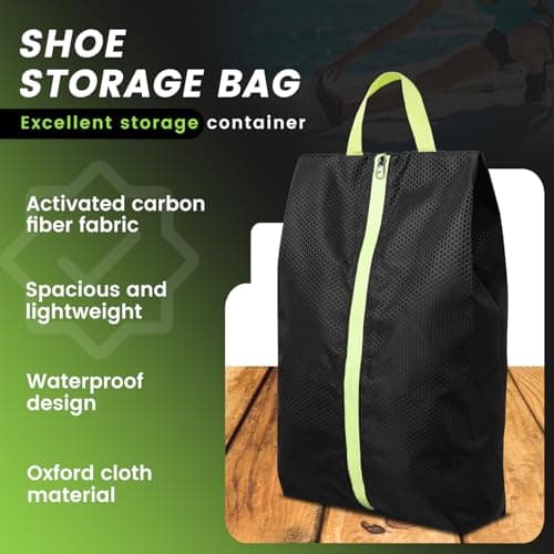 Waterproof Shoe Bags for Travel, Dustproof Shoe Storage Bag with Active Carbon Fabric,Portable Travel Shoes Organizer with Zipper for Men Women Daily Home Use — view 3