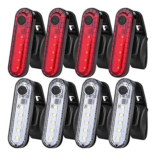 seweu 8Pack USB Rechargeable Front and Rear Bicycle Light Bike Headlight for Road Bike Cycling