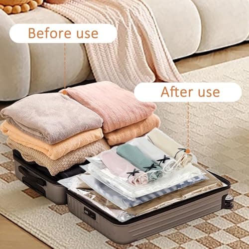 26 Pcs 6 Sizes Zip Lock Bags for Clothes,Maternity Hospital Bag Organiser Pouches,Clear Plastic Reusable Ziplock Bags for Clothes,Travel,Luggage,Shoes,Cosmetics,Frosted and Transparent,No Holes — view 6