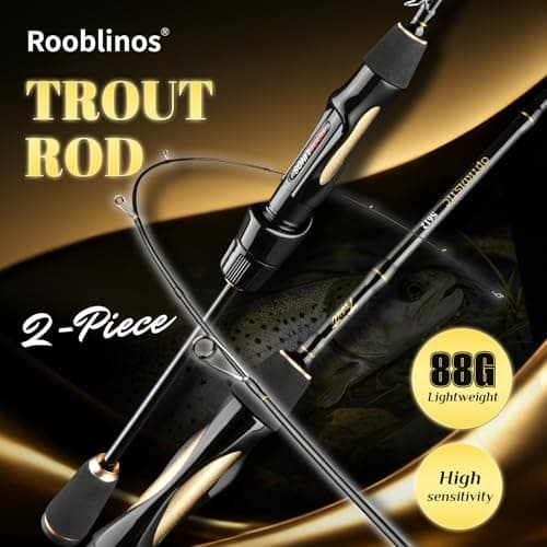 J-BARZILLAI S612 Ultra-Light Trout Rod - 1.85m Fast Action Carbon Fiber Fishing Pole, Stream & River Bass, 0.8-7g Lure Casting, Portable 2-Piece Travel Design (OPT-S612UL, 1.85m) — view 2
