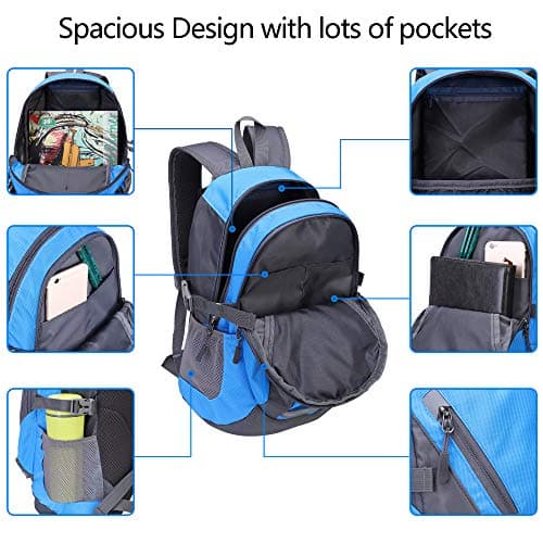 Bseash Small 15-20L Outdoor Hiking Backpack, Lightweight Waterproof Travel Daypack for Kids Girls Boys Camping Cycling Riding — view 3