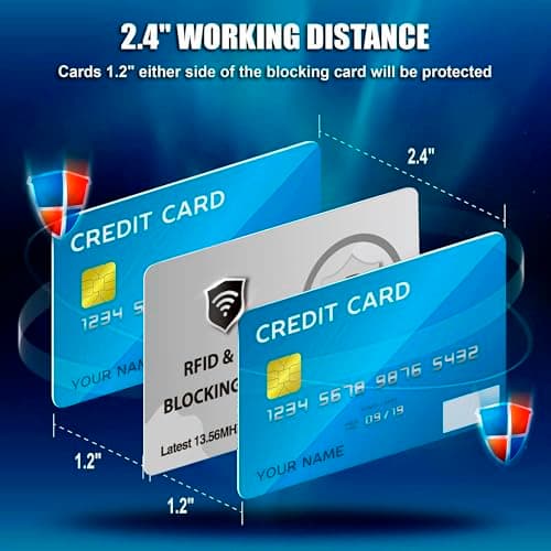 DevTech IT RFID Blocking Cards, 5 Pack Contactless/NFC Bank Card Protectors for Wallets and Purses, Silver Finish — view 3