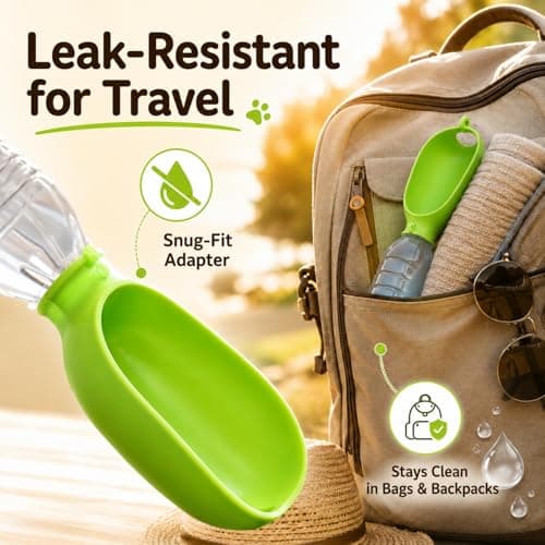 Portable Dog Water Bottle, Slicone Portable Dog Water Dispenser, Dogs Drinking Bottle Portable Leak Proof & Foldable for Travel, Walking & Hiking ，Red — view 4