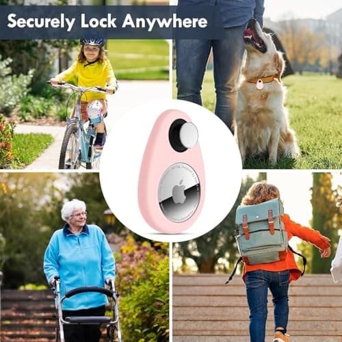 Airtag Holder for Kids Baby Toddler Hidden 2 Pack GPS Tracker Case, Anti-Removal Airtag Silicone Case with Safety Pins (Blue+Pink) — view 5