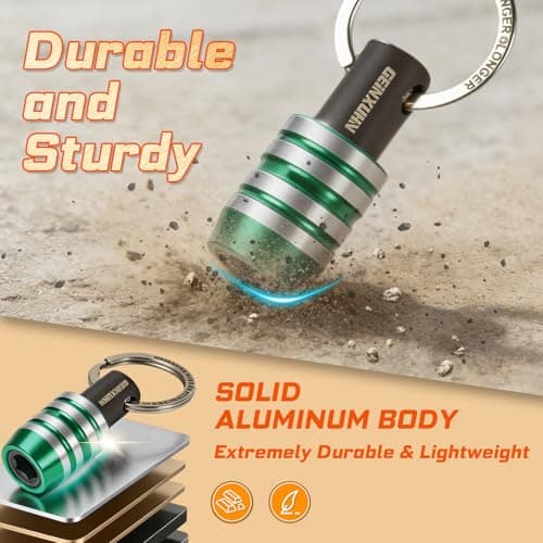 Geinxurn 2 Pack of 1/4 Inch Hex Shank Bit Holder Set, Drill Bit Holder Keychain and Impact Driver Bits, Quick-Change Aluminum Alloy Bit Organizer with Carabiner Portable for Tool Storage Outdoor Work — view 6