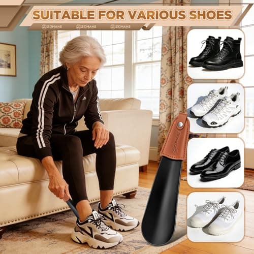 ZOMAKE Metal Shoe Horn, Small Shoehorn for Men Women Kids (1pc 19cm) — view 6