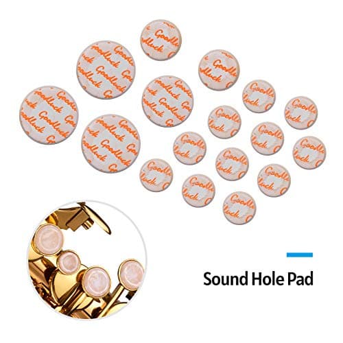 Clarinet Cork Replacement Kit 10Pcs Neck Joint Corks and 17Pcs Pads with a Velvet Storage Bag for Bb Clarinet (Beige & Yellow) — view 3