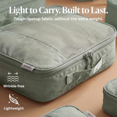 LUGG 8 Set Compression Packing Cubes for Suitcases – Suitcase Organiser Set, Lightweight 290D Polyester Waterproof Travel Bags, Luggage Packing Organizers, Travel Essentials for Men & Women — view 4