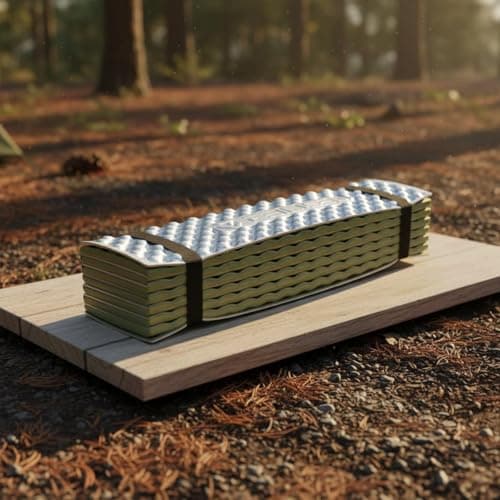 Milageto IXPE Foam Camping Mat Foldable Folding Sleeping Mat Includes Storage Bag Aluminum Film Sleeping Pad for Hikers, Outdoor, Tent, Army Green — view 4