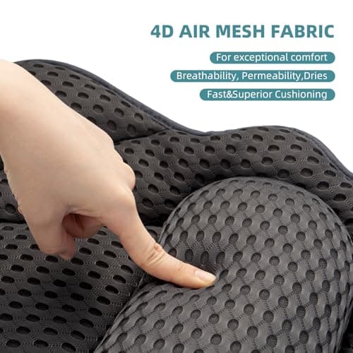 LN Cozy CORNE 4D Air Mesh Bath Pillow – Ergonomic Bath Pillows for Head and Neck with 6 Powerful Suction Cups, Luxury Bathtub Cushion, Quick-Dry Bath Accessories for all Bathtub (Black) — view 3