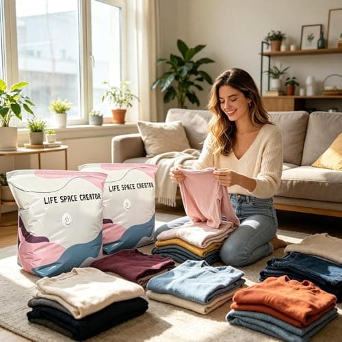 2 Pcs No-pump Vacuum Storage Bags, Press & Seal Reusable Space Saver Bags, Luggage Compression Storage, Thickened Vacuum Bag, For Bedding Clothes Blanket Pillow Mattress Home Travel Road Trip Closet — view 2